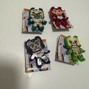 Set of 4 Halloween Kinder Egg Glow in the Dark Figurines Toys